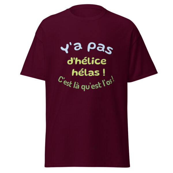 T-shirt "y'a pas d'hélice hélas, c'est là qu'est l'os" – Image 2