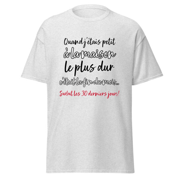 T-shirt "Quand j'étais petit, à la maison, le plus dur c'était la fin du mois..." – Image 29