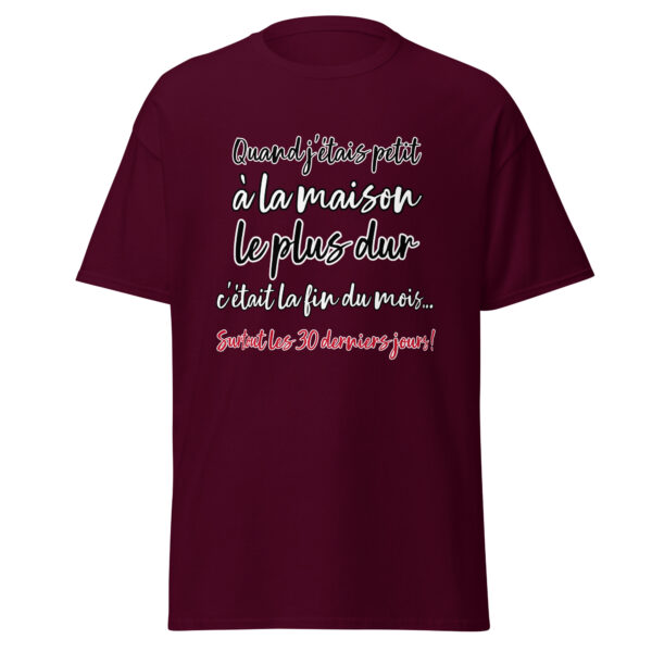 T-shirt "Quand j'étais petit, à la maison, le plus dur c'était la fin du mois..." – Image 2
