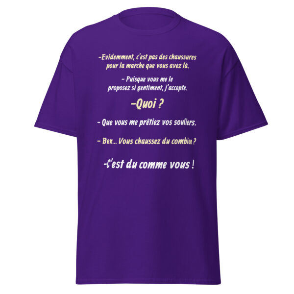 T-shirt "Vous chaussez du combien ? c'est du comme vous !" – Image 7