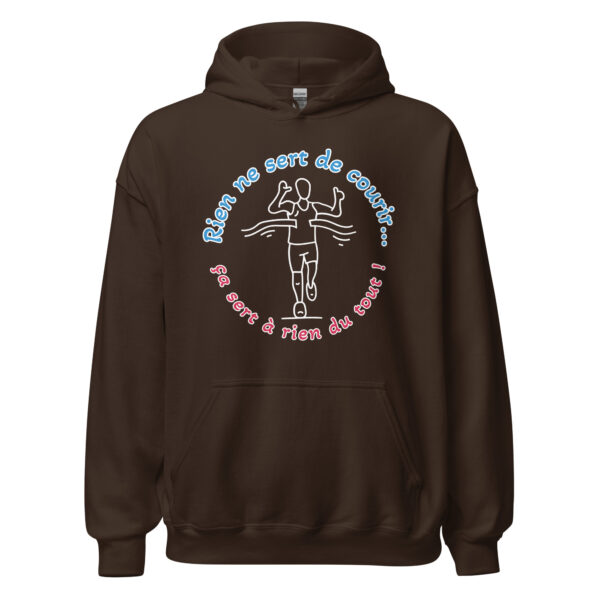 Sweat à capuche "rien ne sert de courir...ça sert à rien du tout !" – Image 8