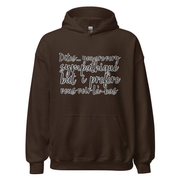 Sweat à capuche "Dites, you are very sympathique but I préfère vous voir là-bas." – Image 8