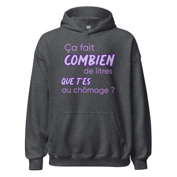Sweat à capuche "Ça fait combien de litres que t'es au chômage ?" – Image 12