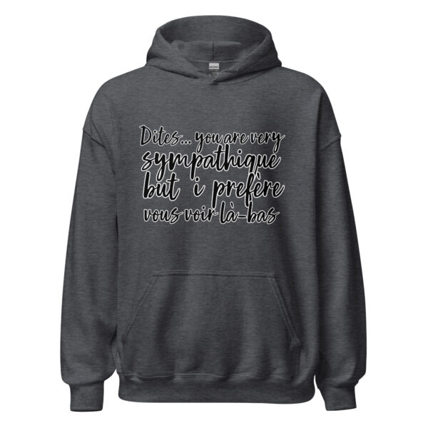 Sweat à capuche "Dites, you are very sympathique but I préfère vous voir là-bas." – Image 12