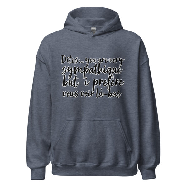 Sweat à capuche "Dites, you are very sympathique but I préfère vous voir là-bas." – Image 18
