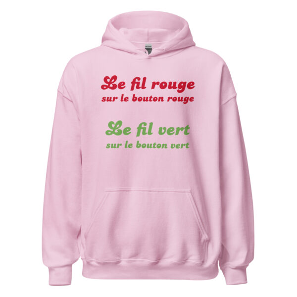 Sweat à capuche "Le fil rouge sur le bouton rouge, le fil vert sur le bouton vert." – Image 29