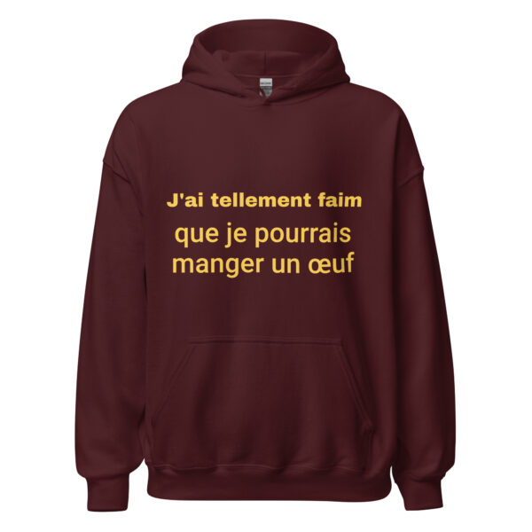 Sweat à capuche "J'ai tellement faim que je pourrais manger un œuf" – Image 6