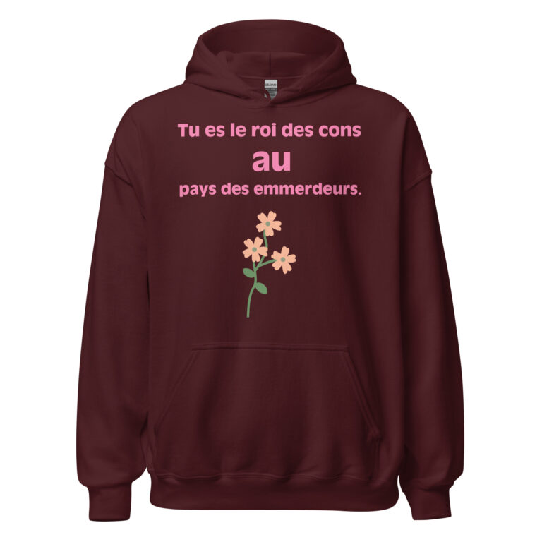 Sweat à capuche "Tu es le roi des cons au pays des emmerdeurs." — sweat à capuche unisexe imprimé
