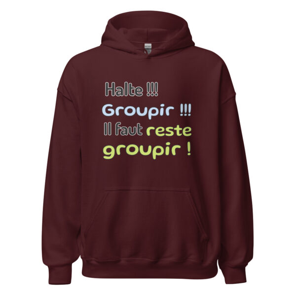 Sweat à capuche "Halte !!! Groupir !!! Il faut reste groupir !" – Image 6