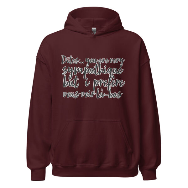 Sweat à capuche "Dites, you are very sympathique but I préfère vous voir là-bas." – Image 6