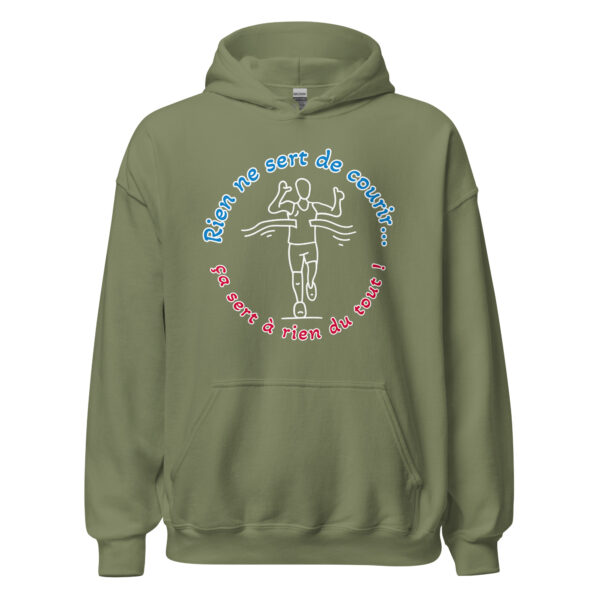Sweat à capuche "rien ne sert de courir...ça sert à rien du tout !" – Image 21