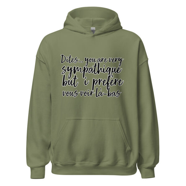 Sweat à capuche "Dites, you are very sympathique but I préfère vous voir là-bas." – Image 22