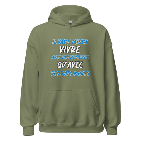 Sweat à capuche "Il vaut mieux vivre avec des remords qu'avec des rats morts." – Image 22