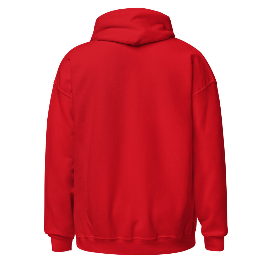 Sweat à capuche "Vous chaussez du combien ? c'est du comme vous !" — Rouge, dos