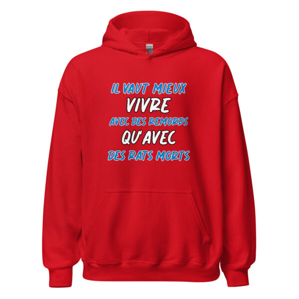 Sweat à capuche "Il vaut mieux vivre avec des remords qu'avec des rats morts." – Image 10