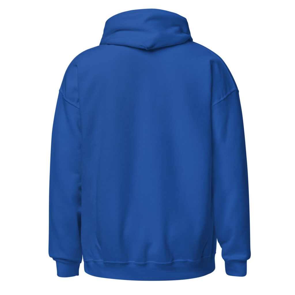 Sweat à capuche "on sait jamais sur un malentendu ça peut marcher" — Bleu Roi, dos