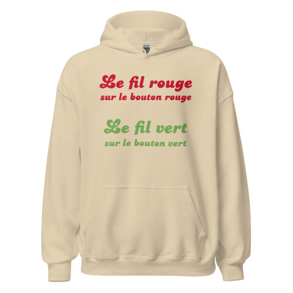 Sweat à capuche "Le fil rouge sur le bouton rouge, le fil vert sur le bouton vert." – Image 27