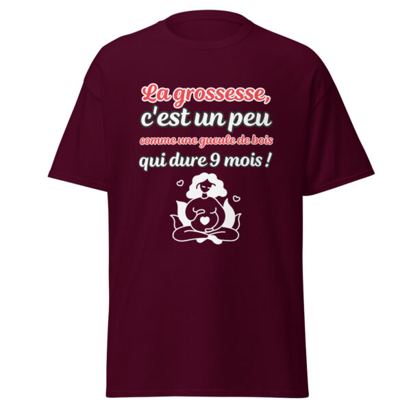 T-shirt femme enceinte "La grossesse, c'est comme une gueule de bois qui dure 9 mois !" – Image 3
