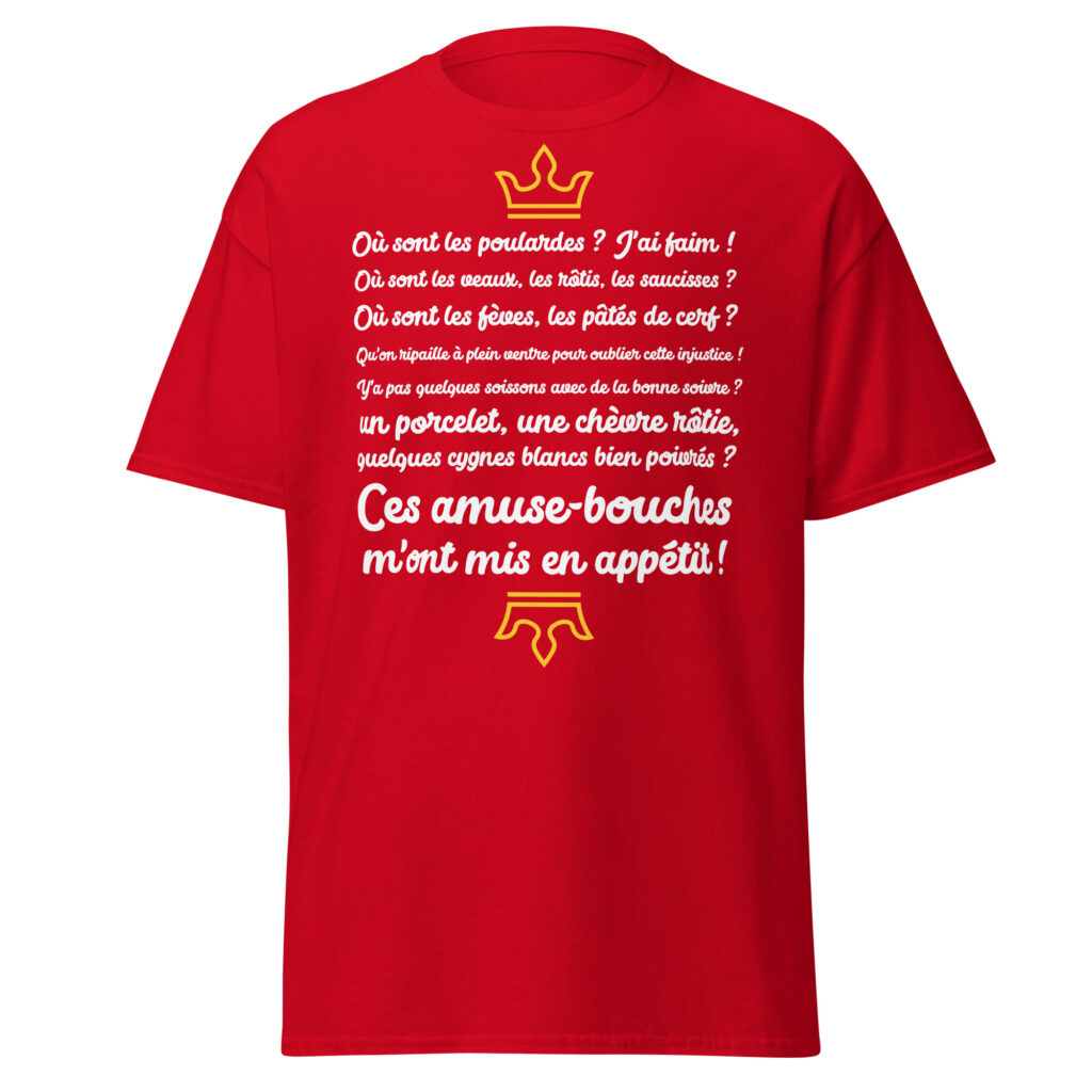 T-shirt les visiteurs "Ces amuse-bouches m'ont mis en appétit !" — Rouge, face