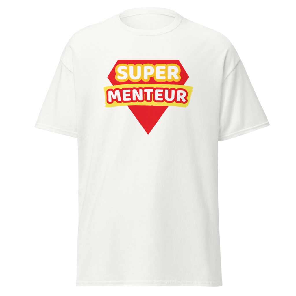 T-shirt humour "super menteur" — Blanc, face