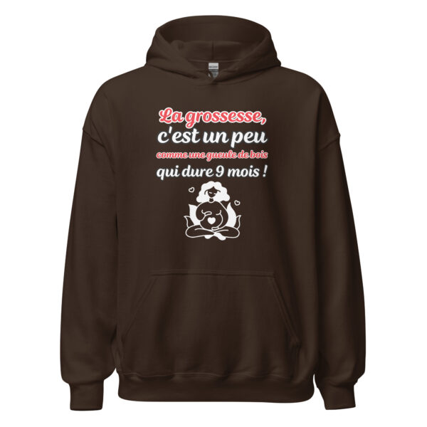 Sweat à capuche "La grossesse, c'est comme une gueule de bois qui dure 9 mois !" – Image 8