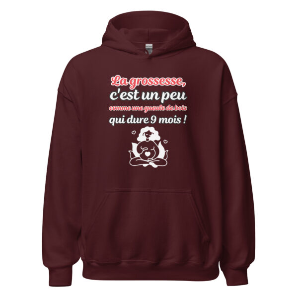 Sweat à capuche "La grossesse, c'est comme une gueule de bois qui dure 9 mois !" – Image 6