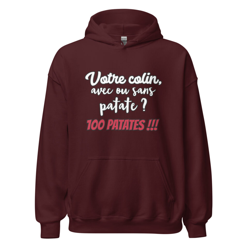 Sweat à capuche Les 3 frères "100 patates !!!" — Bordeaux, face