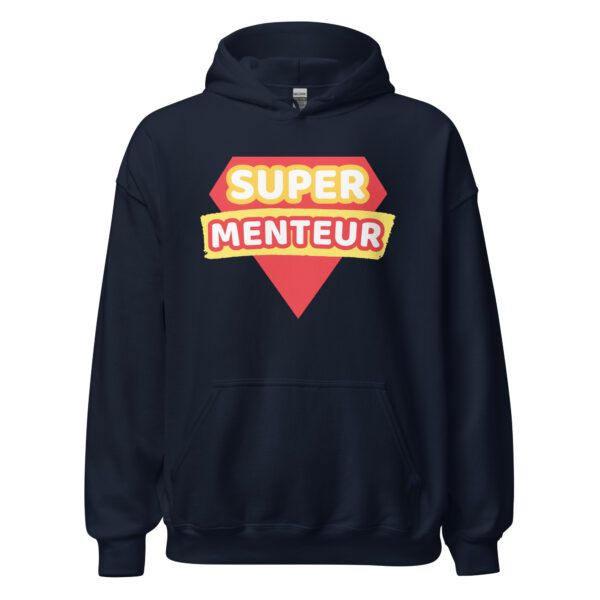 Sweat à capuche humoristique "super menteur" – Image 4