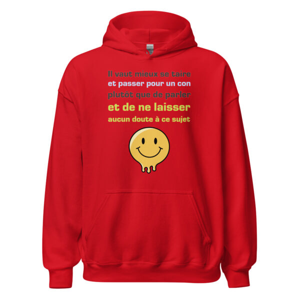 Sweat à capuche "Il vaut mieux se taire et passer pour un con..." – Image 10