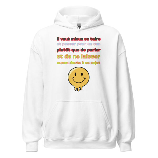 Sweat à capuche "Il vaut mieux se taire et passer pour un con..." – Image 31
