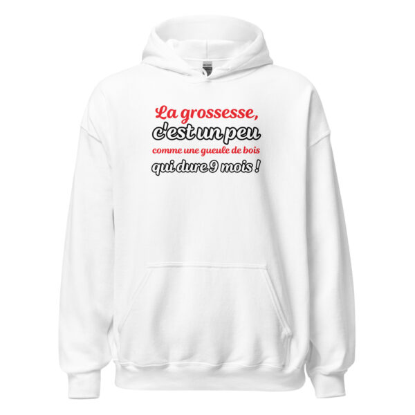 Sweat à capuche "La grossesse, c'est comme une gueule de bois qui dure 9 mois !" – Image 32