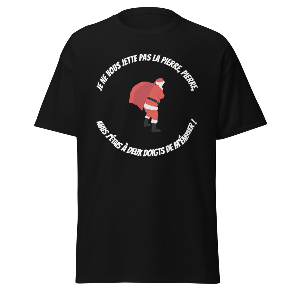 T-shirt le père noël est une ordure — Noir, face