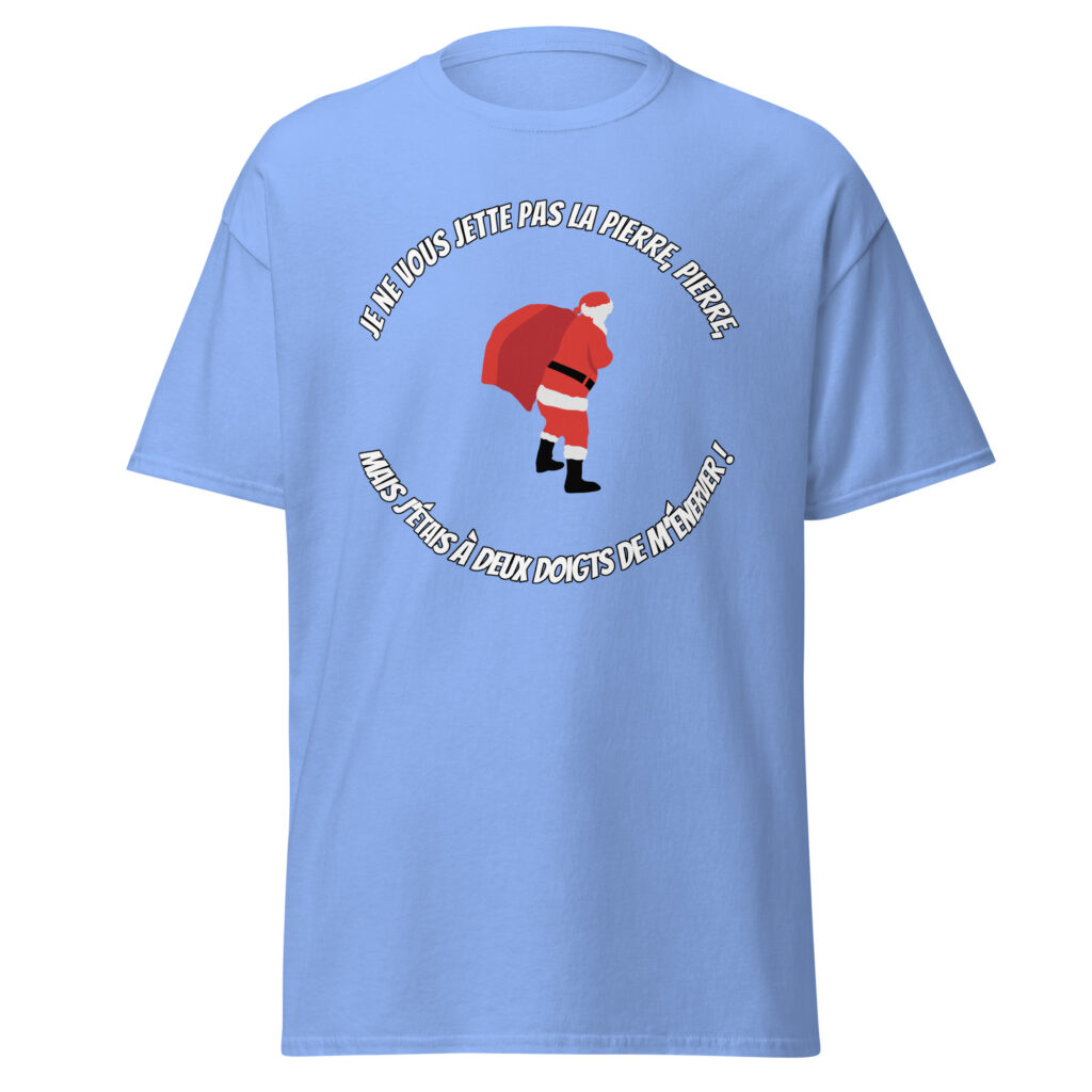 T-shirt le père noël est une ordure — Bleu, face