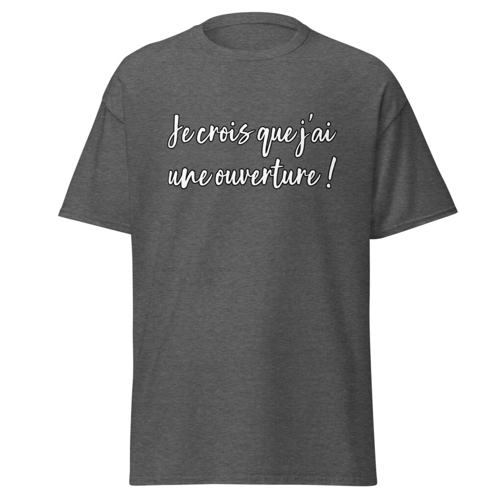 T-shirt les bronzés ouverture — Gris Foncé Chiné, face