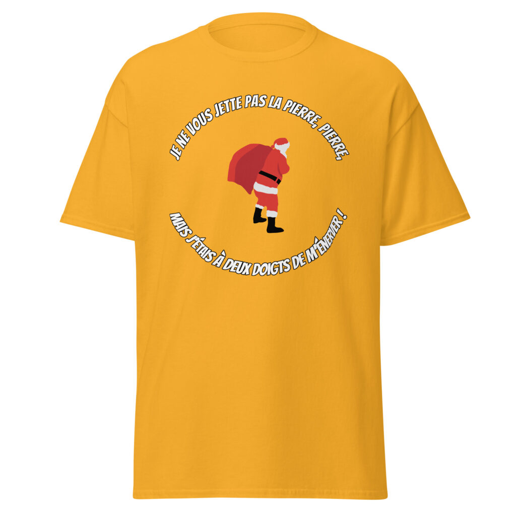 T-shirt le père noël est une ordure — Or, face