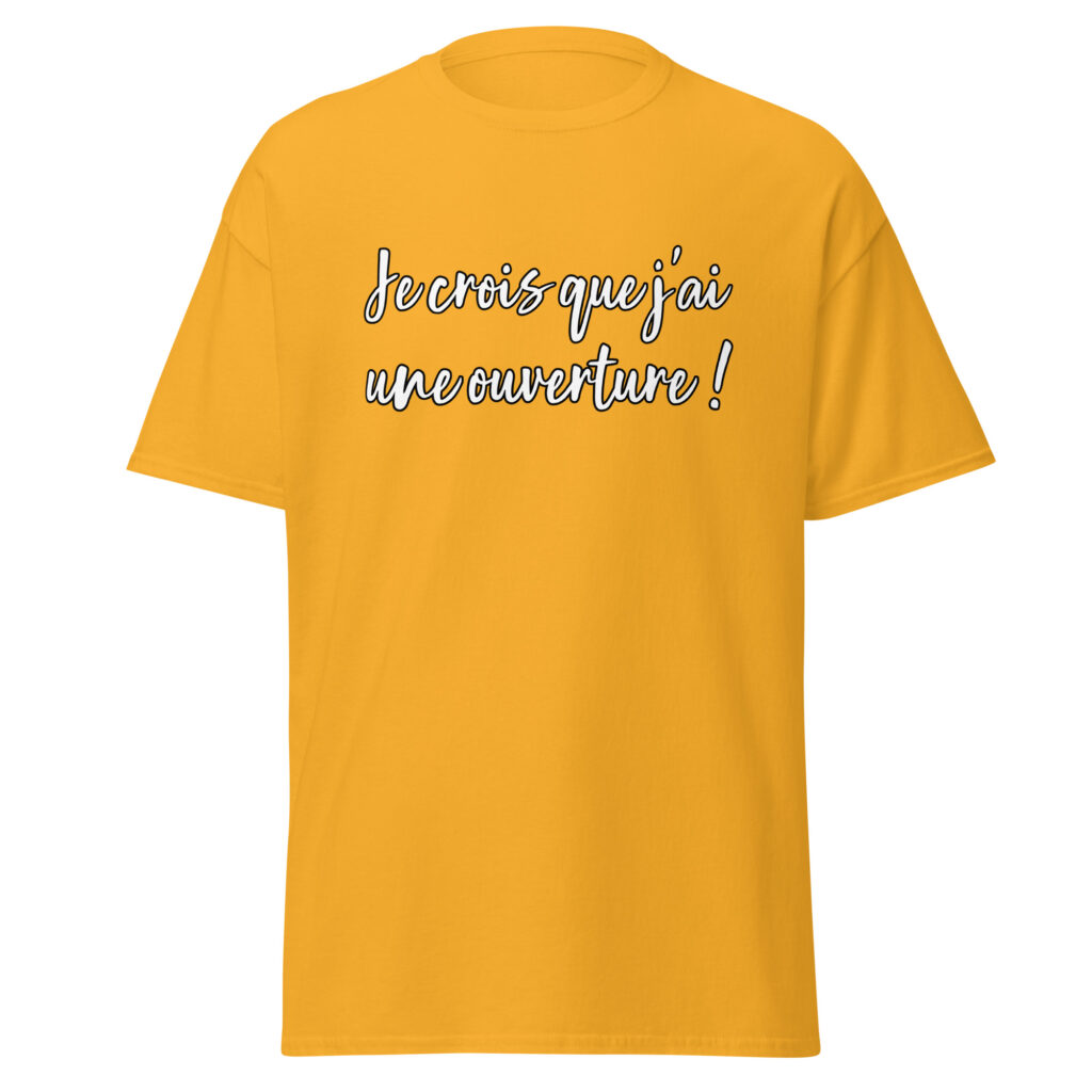 T-shirt les bronzés ouverture — Or, face