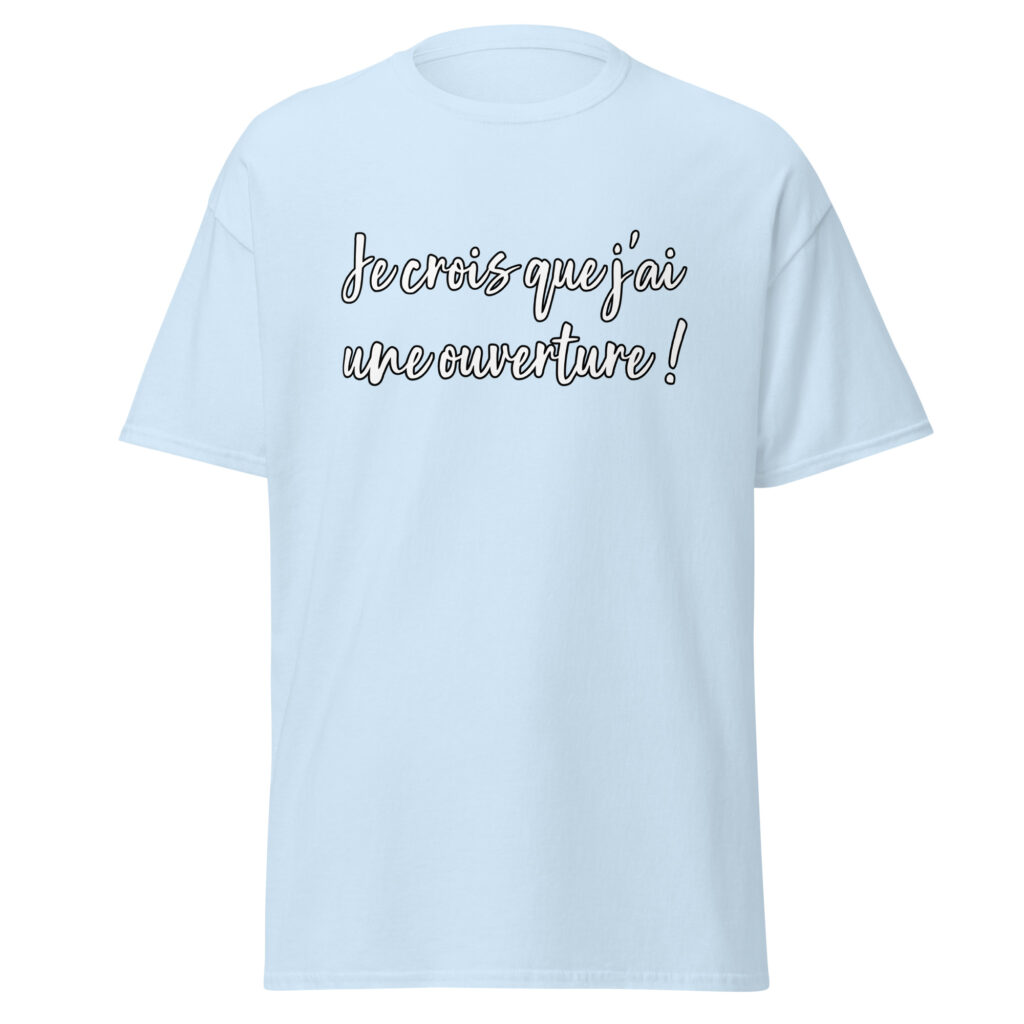 T-shirt les bronzés ouverture — Bleu Clair, face