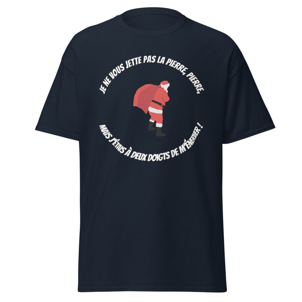 T-shirt le père noël est une ordure — Bleu Marine, face
