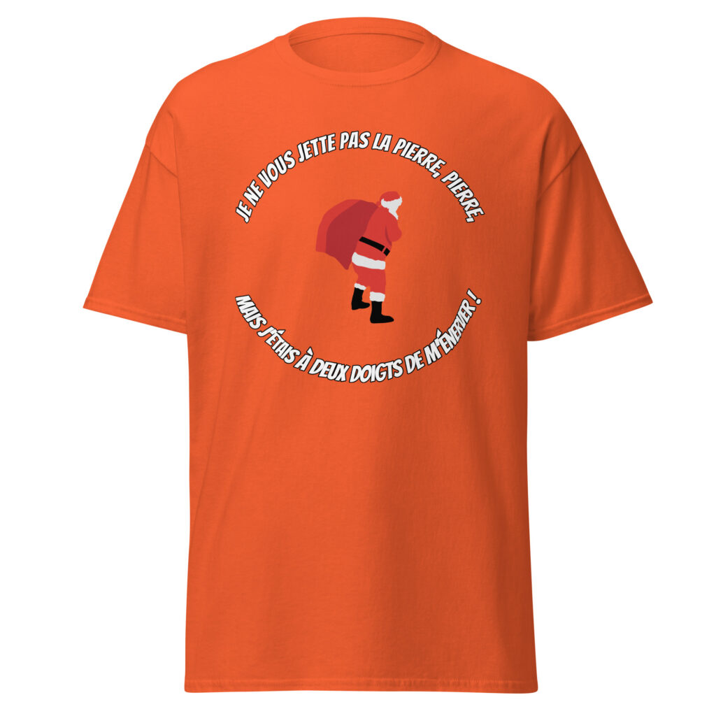 T-shirt le père noël est une ordure — Orange, face
