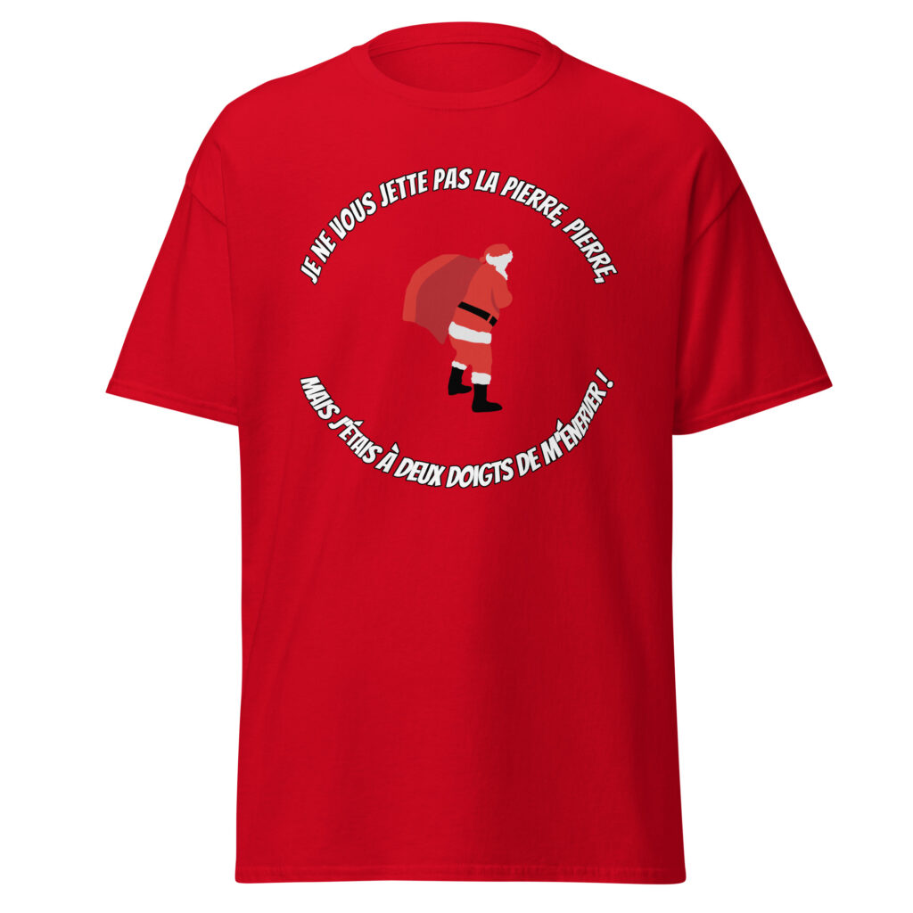 T-shirt le père noël est une ordure — Rouge, face