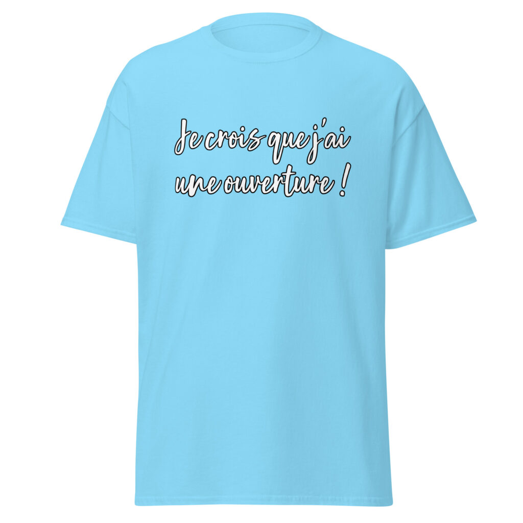 T-shirt les bronzés ouverture — Bleu Ciel, face