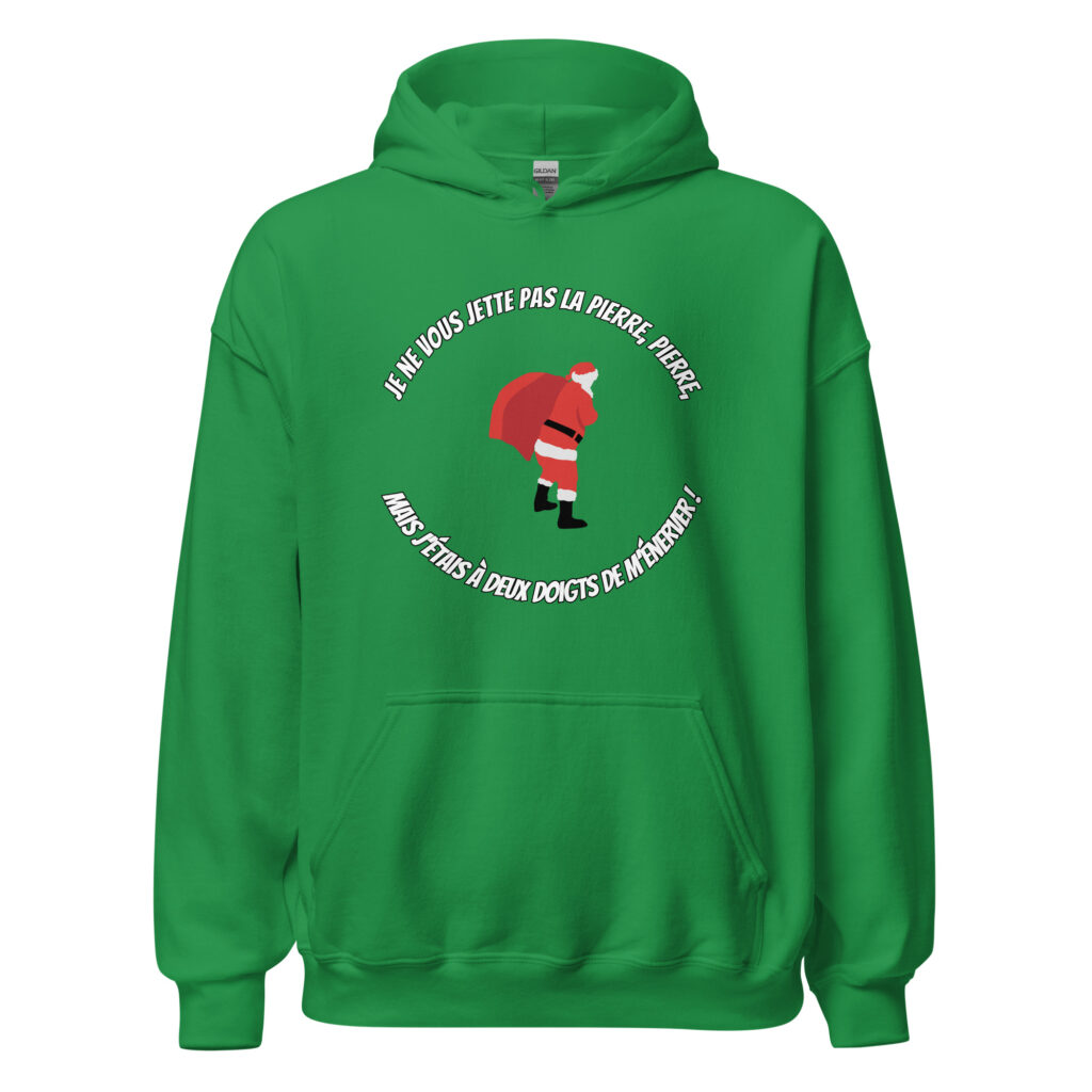 Sweat à capuche Le Père Noël est une ordure — Vert menthe, face