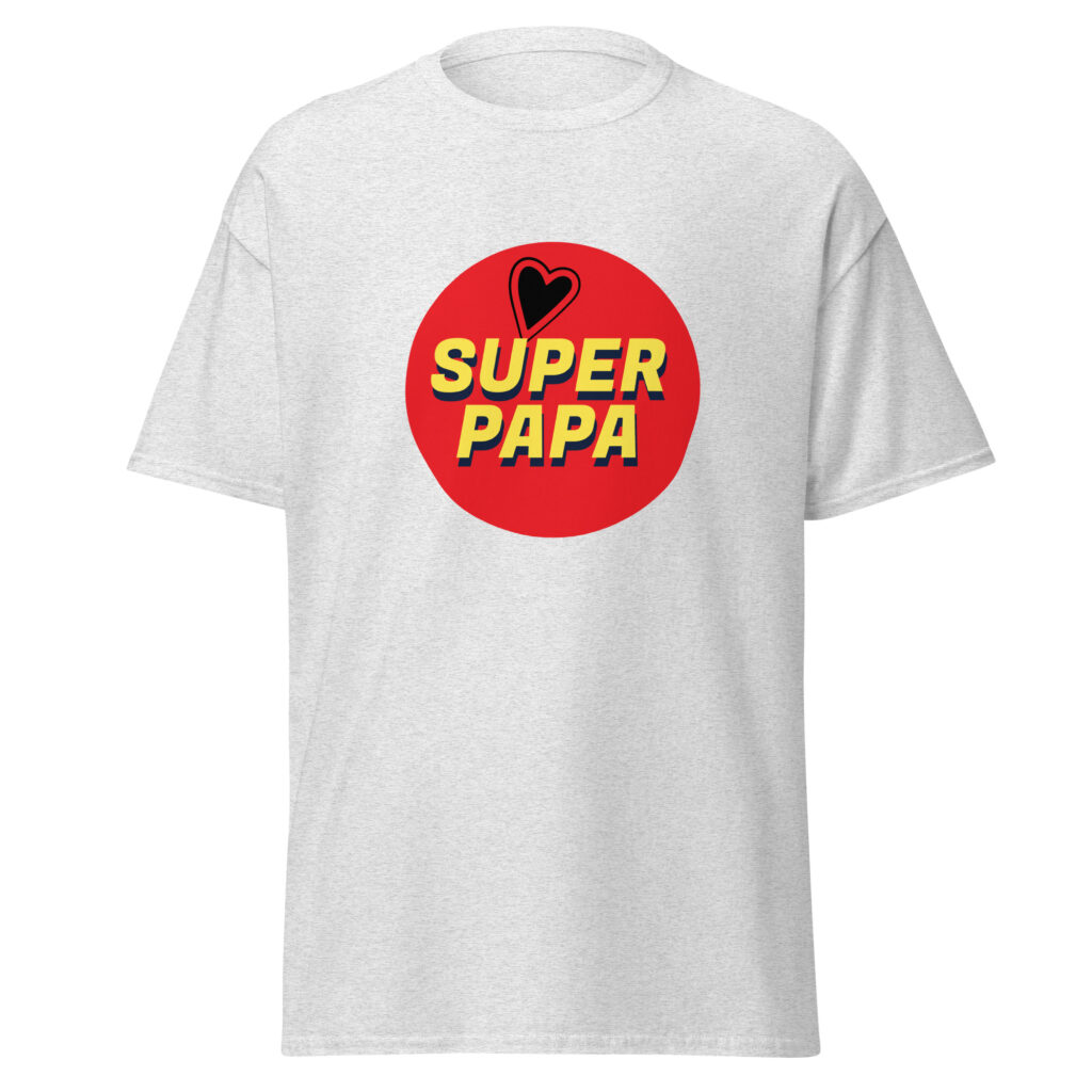 T-shirt super papa — Gris Pinchard, face
