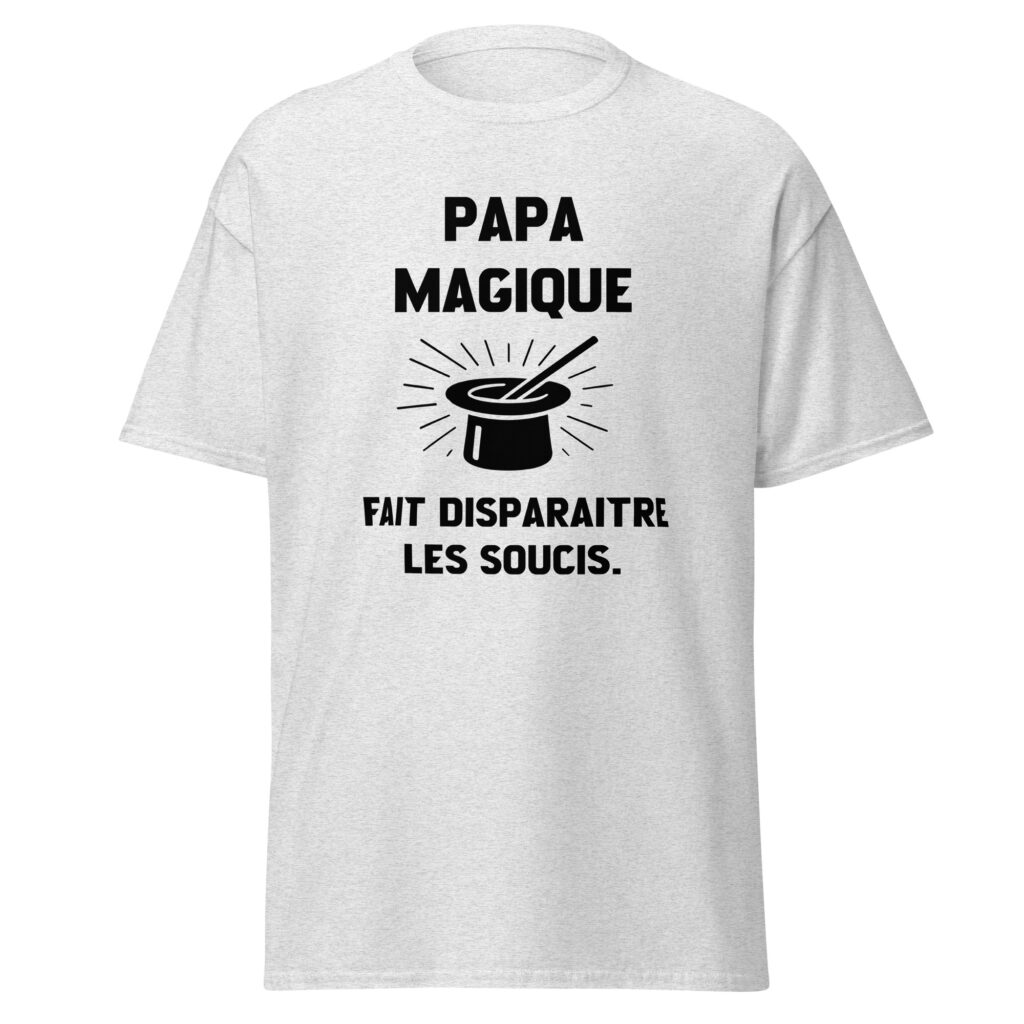 T-shirt papa magique — Gris Pinchard, face