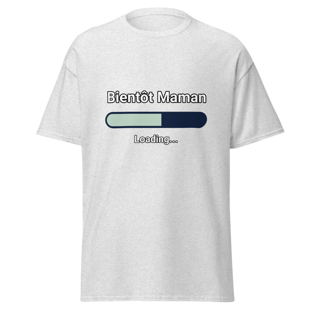 T-shirt Bientôt Maman — Gris Pinchard, face