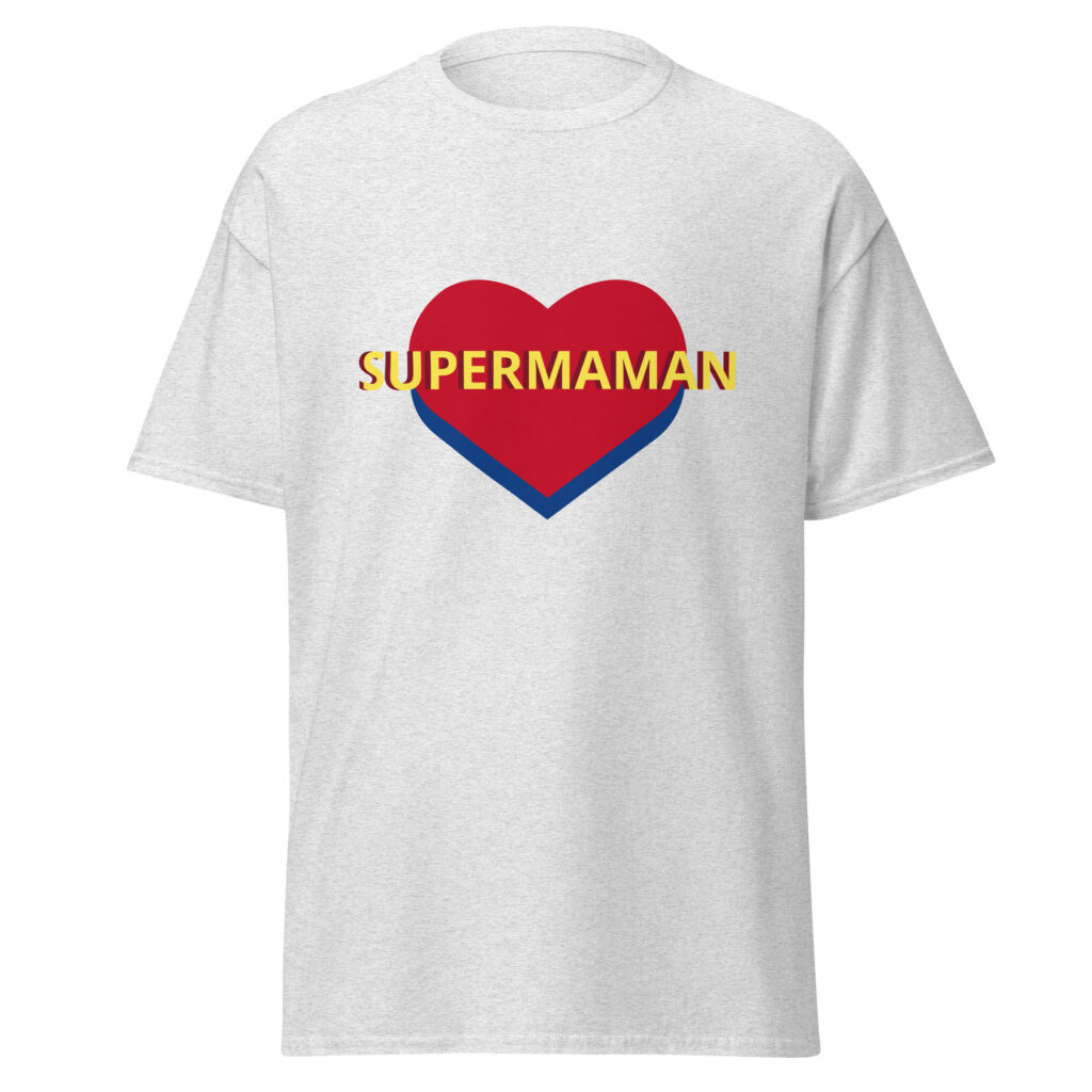 T-shirt SUPERMAMAN — Gris Pinchard, face