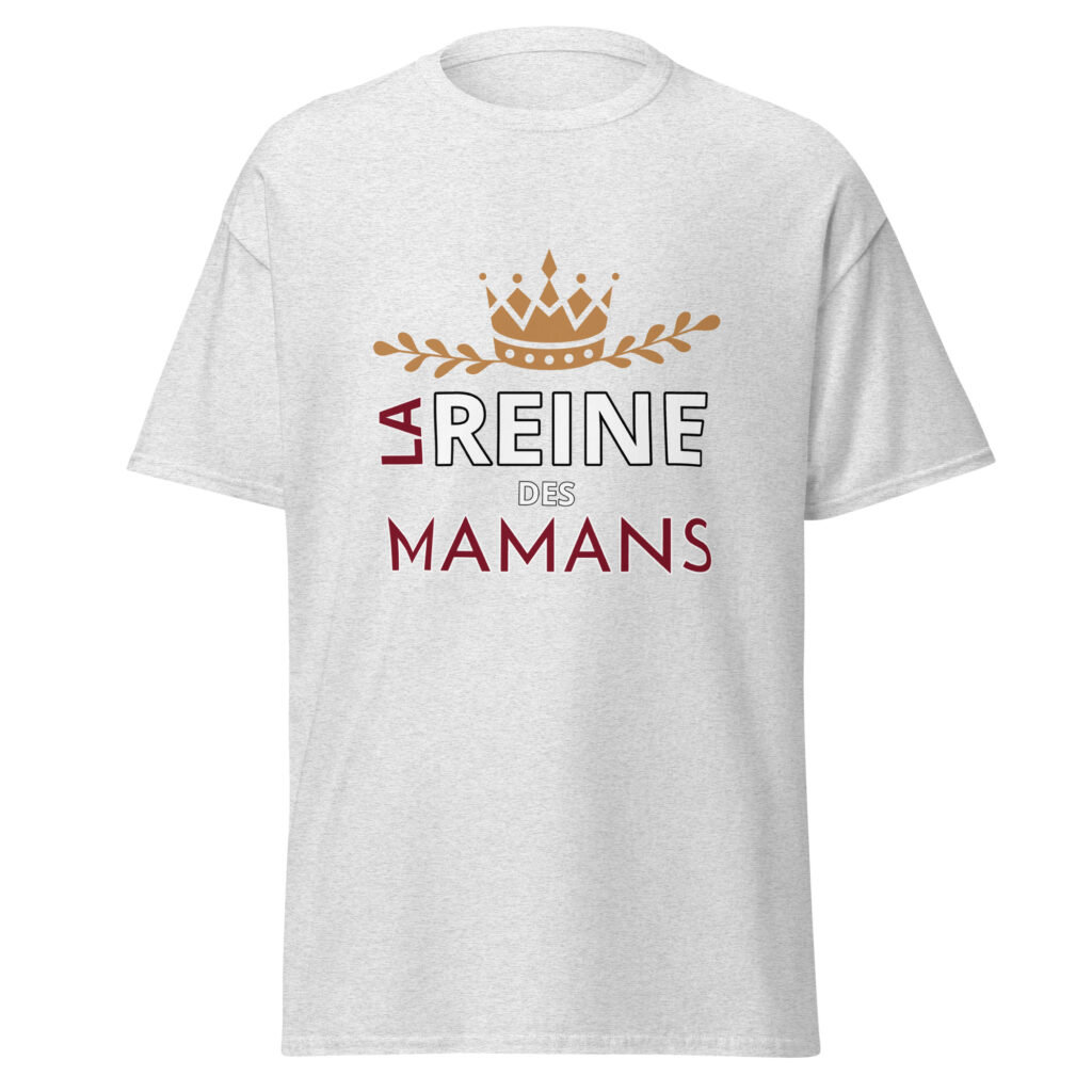 T-shirt la reine des mamans — Gris Pinchard, face