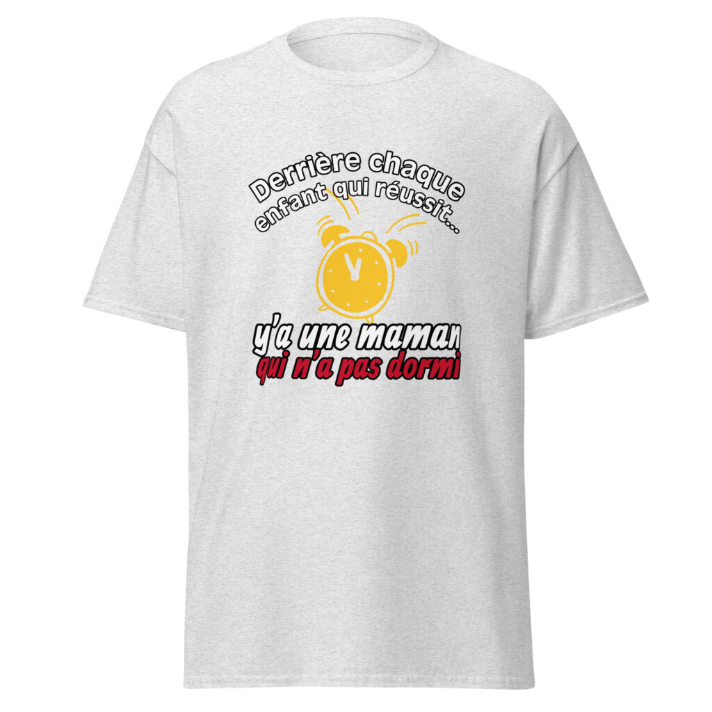 T-shirt derrière chaque enfant qui réussit — Gris Pinchard, face