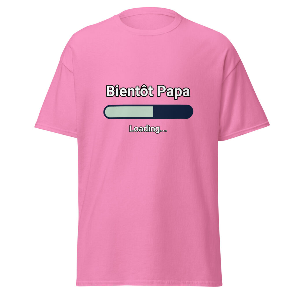 T-shirt Bientôt Papa — Rose, face