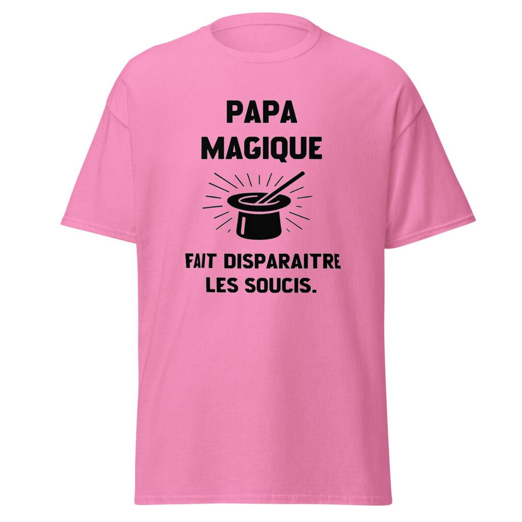T-shirt papa magique — Rose, face